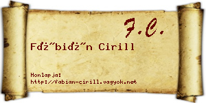 Fábián Cirill névjegykártya